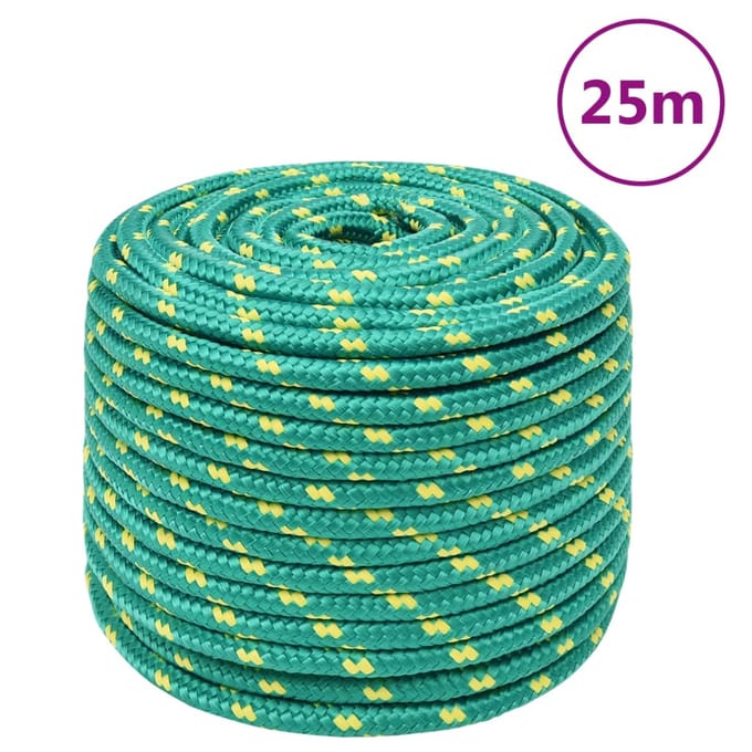 vidaXL - Boottouw - 12 - mm - 25 - m - polypropyleen - groen
