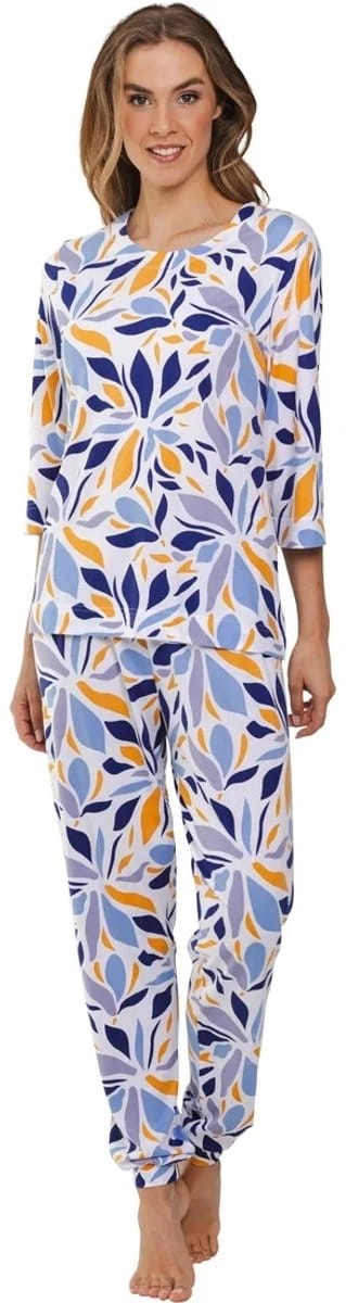 Pastunette Pyjama Yellow Breeze - Katoen/Modal - Wit - Maat 48