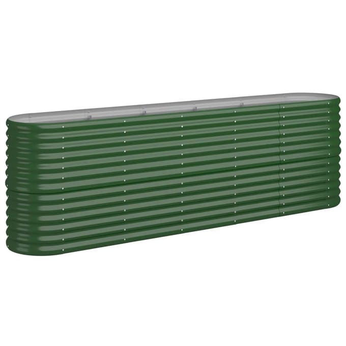 vidaXL - Plantenbak - 224x40x68 - cm - gegalvaniseerd - staal - groen