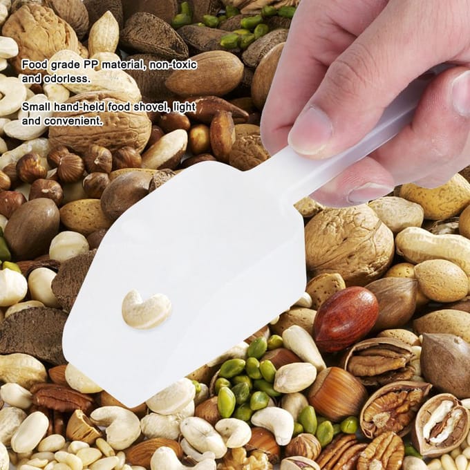 8 stuks Mini PP Plastic Schep IJsschraper Schop voor Voedsel Noten Meel Dessert Thuis Keuken Gebruik white