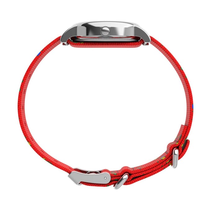 Timex Peanuts Weekender TW2Y39500 Horloge - Textiel - Rood - Ø 31 mm
