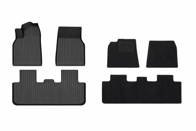 Tesla Model Y Juniper 2025+ Ecoline Interieurmatten Set Rubber + Velours – Interieur Accessoires