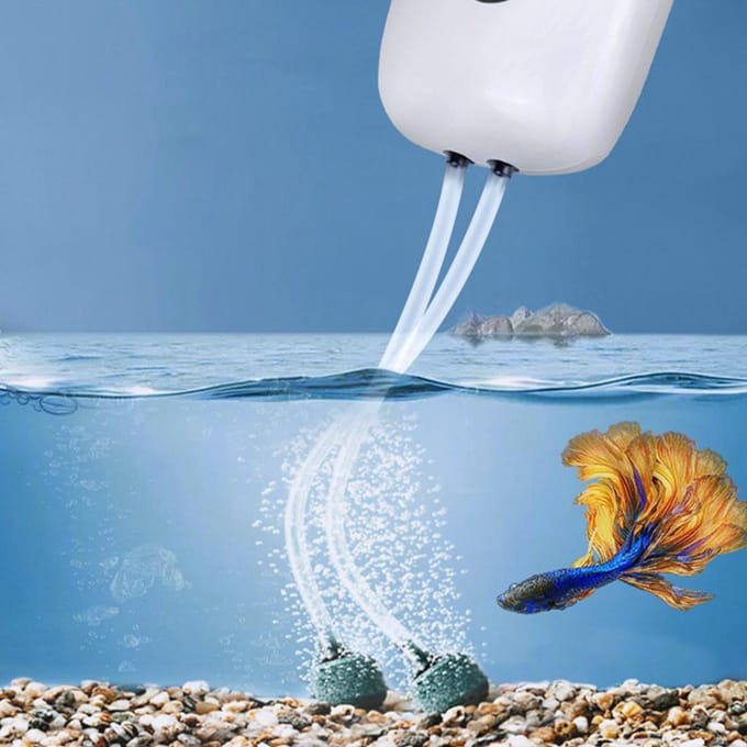 Kleine Zuurstofpomp USB Oplaadbare Lithium Batterij Stille Aquarium Zuurstofpomp met Luchtslang Lucht black