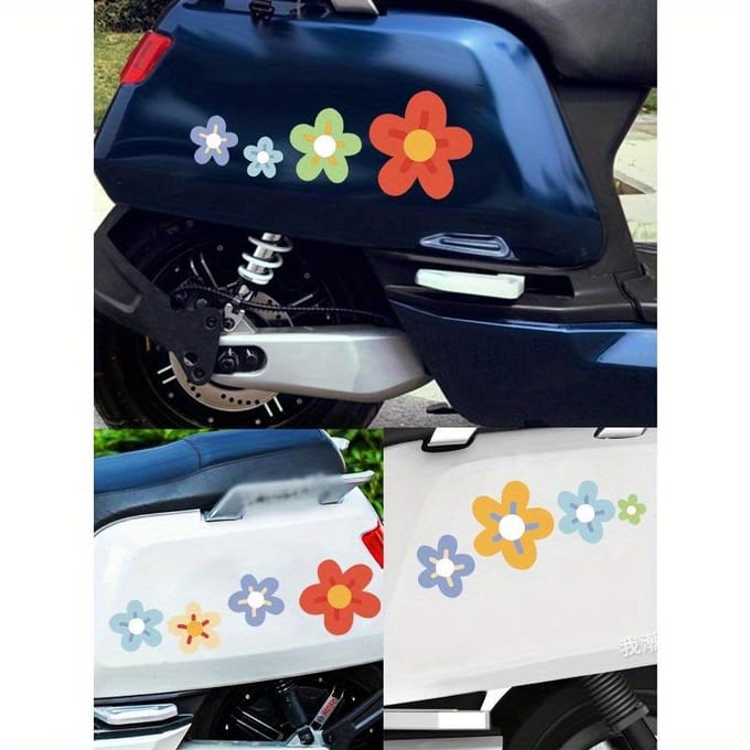 1 vel Autosticker met bloemenprint one-size veelkleurig