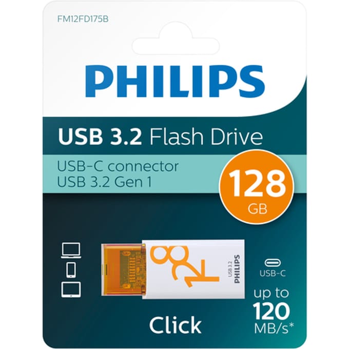 Philips FM12FD175B- USB 3.2 GEN 1 - USB-C click serie - 128GB