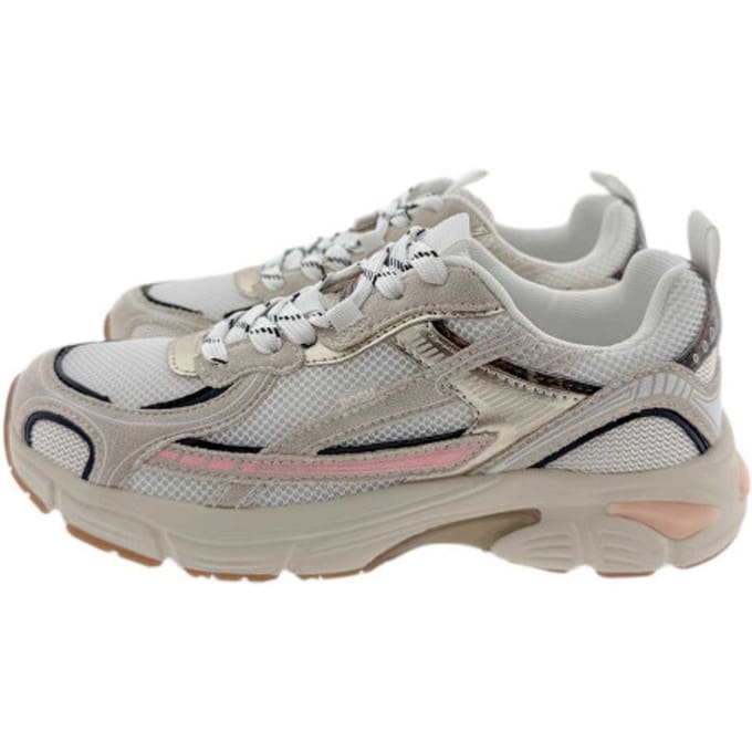 POSH by Poelman HARPER Dames Sneakers - Wit met gouden combinatie