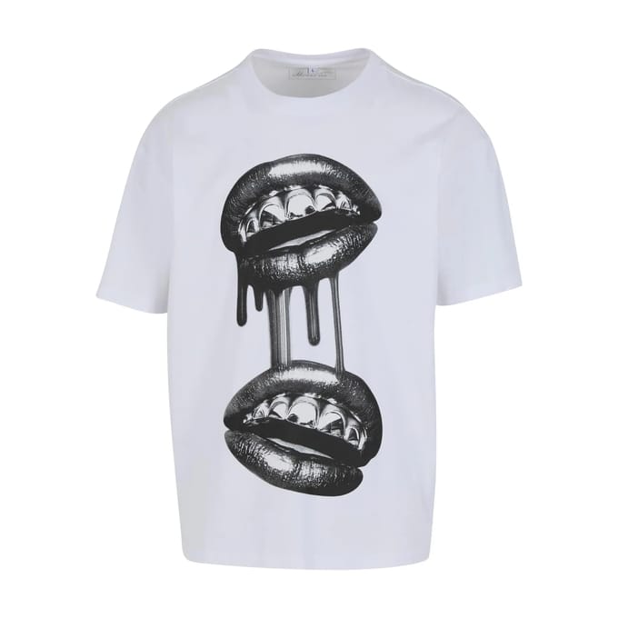 Mister Tee - Grillz Lips Heren Tshirt - XL - Wit