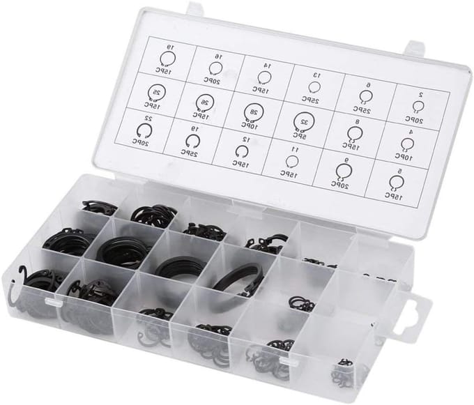 300-delige Snap Ring Kit met E-Clip en Retaining Rings - Externe Ringen Set voor Diverse Toepassingen