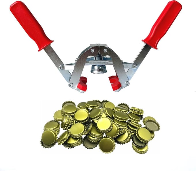Handmatige Bierfles Capper Tool met 150 Caps - 26mm Bier Kurken Machine voor Thuisbrouwen