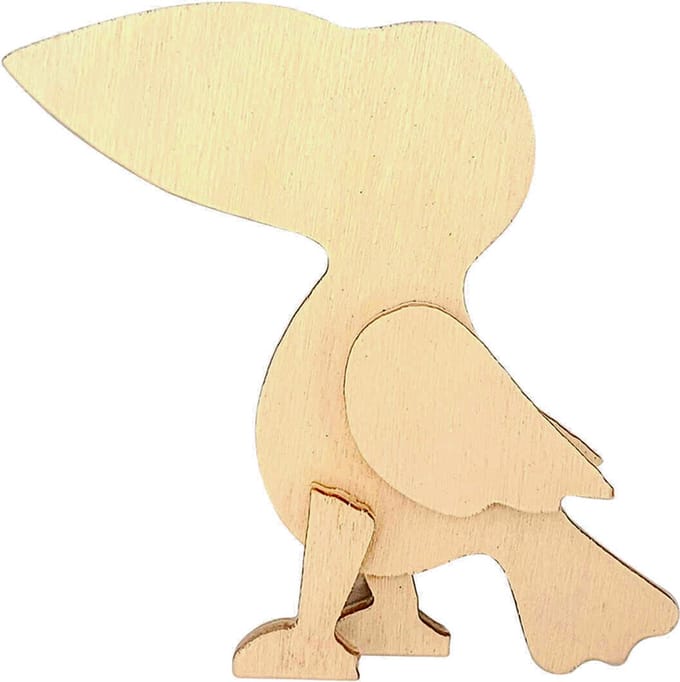 Toekan Vogel - Hout 3D Staand - Hobby & DIY - Duurzaam & Onbehandeld Hout - 10.5x11x1.8cm
