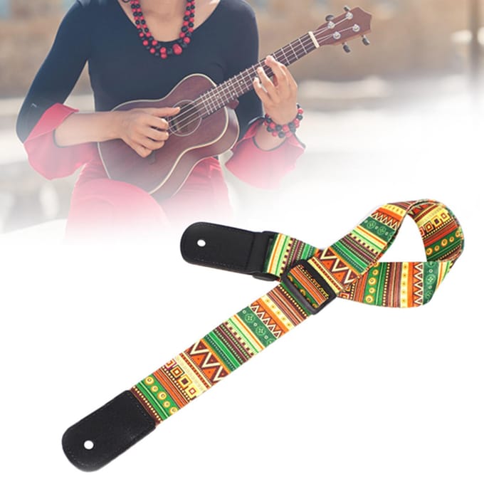 Verstelbare Ukulele 4-snarige Hawaï Gitaar Schouderriem Accessoire Draagbaar brown