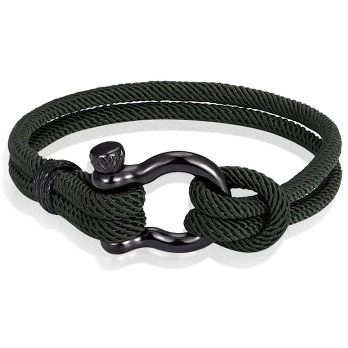 Nautische heren armband Paracord Edelstaal Anker Army-21cm