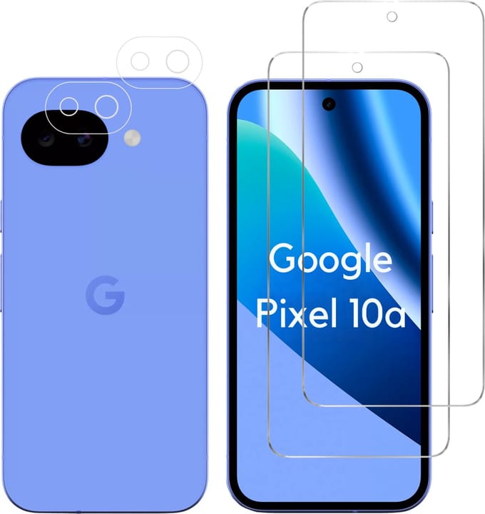Screenprotector geschikt voor Google Pixel 10A - 2 stuks Beschermglas van glas Transparante glazen schermbeschermfolie + 2 stuks Camera Protector