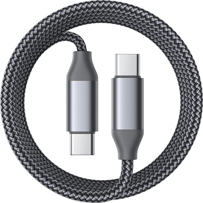 USB C naar USB C Snellaadkabel - 3 Meter - 3A/60W - USB Type C naar Type C kabel - 480Mbps Data Transfer - Gevlochten USB C Kabel