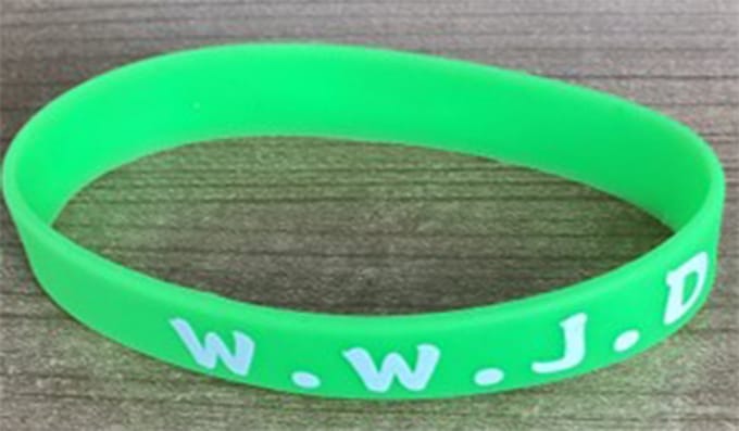 Siliconen Armband WWJD - Groen