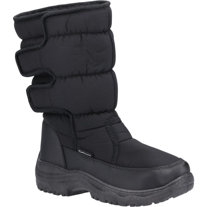 Cotswold Welland Textiel Dames Zwarte Winter Midlaarzen