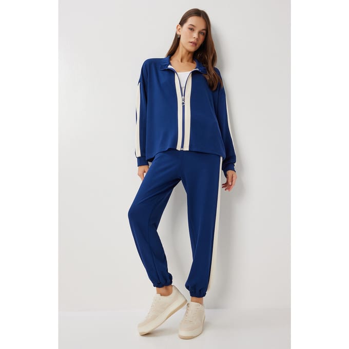 Contrast Gedetailleerd Twee-Delig Set met Sweatshirt & Broek