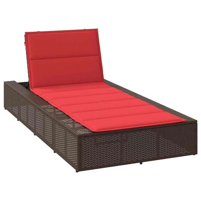 vidaXL - Ligbed - met - zwevend - kussen - poly - rattan - bruin