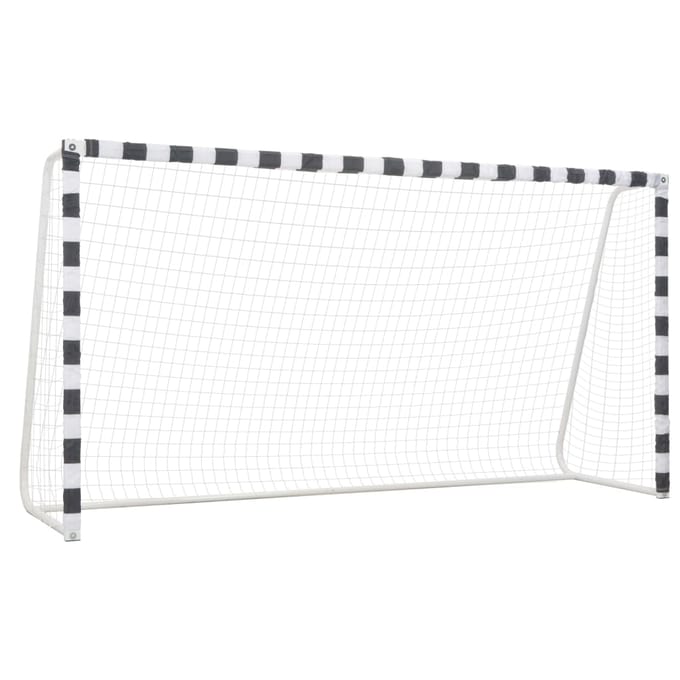 vidaXL - Voetbaldoel - 300x160x90 - cm - metaal - zwart - en - wit