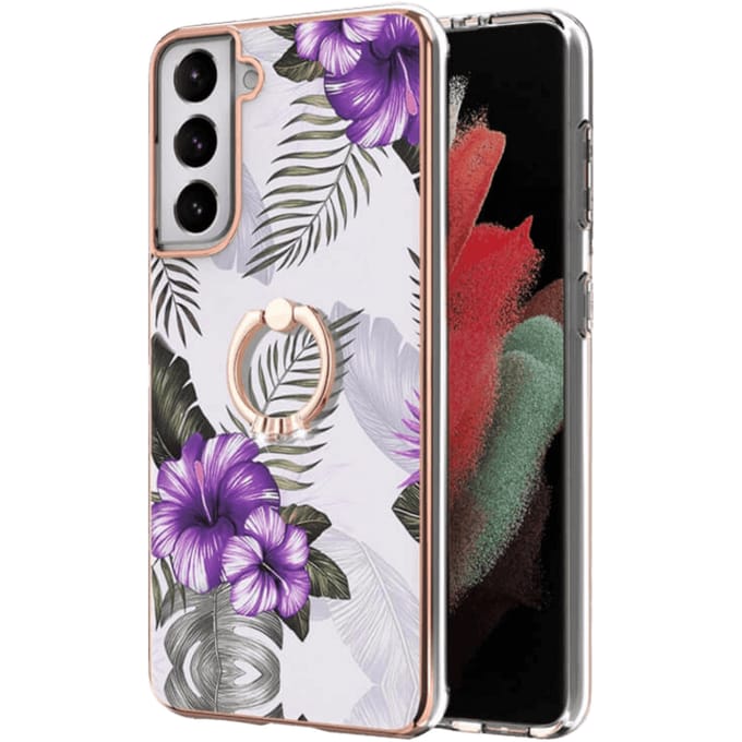 CaseBody Samsung Galaxy S21 Case Met Ringhouder Floral