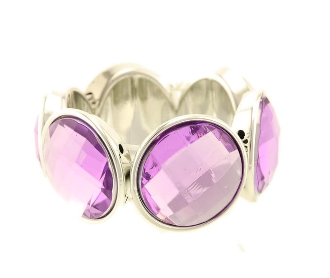 Behave - Elastische armband met paarse stenen - glamourlook avond