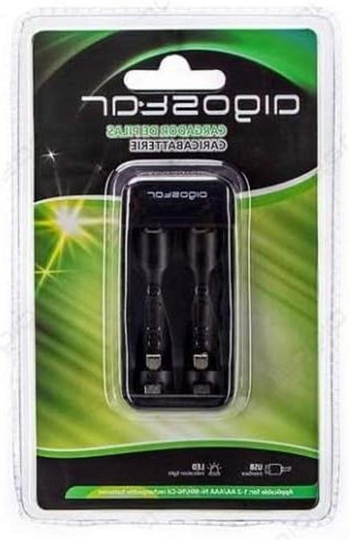 Batterijlader - Oplader AA AAA - Batterijen Opladen - Voor 1-2 Batterijen - Compact Design - Wit