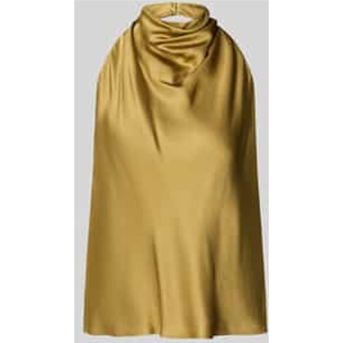 Top van viscose met halter en diep rugdecolleté
