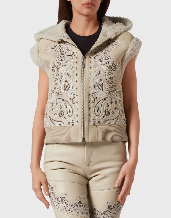 Leren Vest Paisley