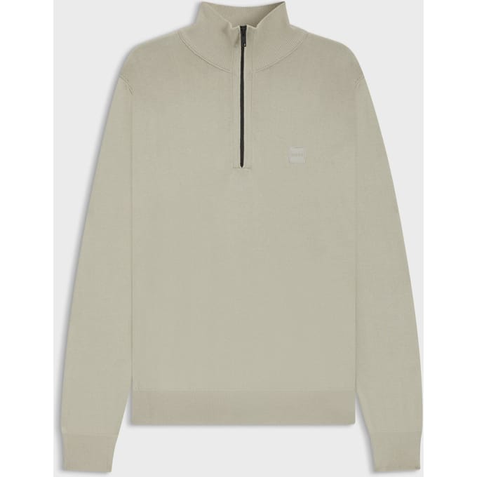 BOSS Kanobix Half Zip Trui Ecru - Maat 3XL - Heren - Quarter zip