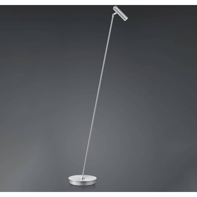 HELL LED vloerlamp Tom, dimbaar, nikkel