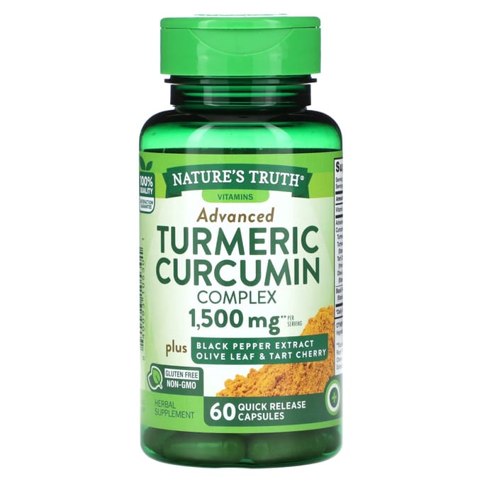 Nature's Truth, Kurkuma Curcumine Complex, 1.500 mg, 60 Snel oplosbare Capsules (750 mg per tablet)