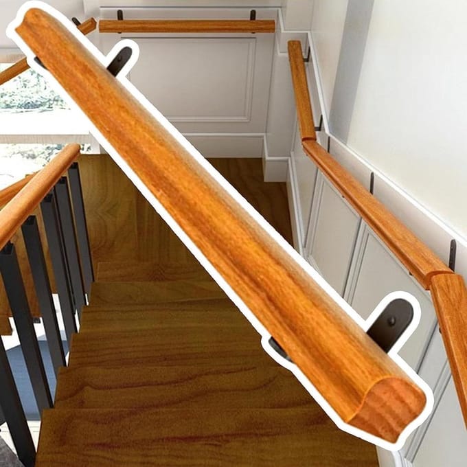 Balustrade Paal - Leuning Ondersteuning - Trappen Beveiligen - Verstelbare Hoekbeugel - 1 Meter - Zwart