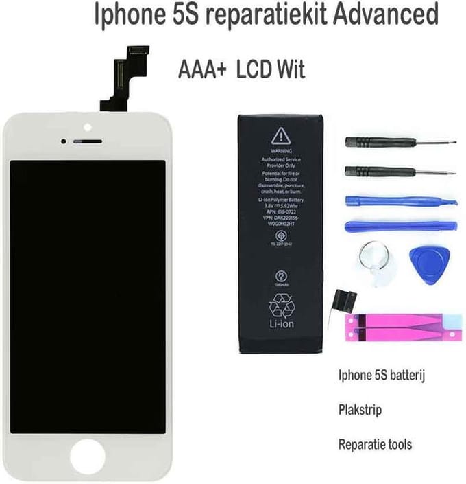 iPhone 5S LCD Reparatie Kit – Premium Display + Batterij – Wit