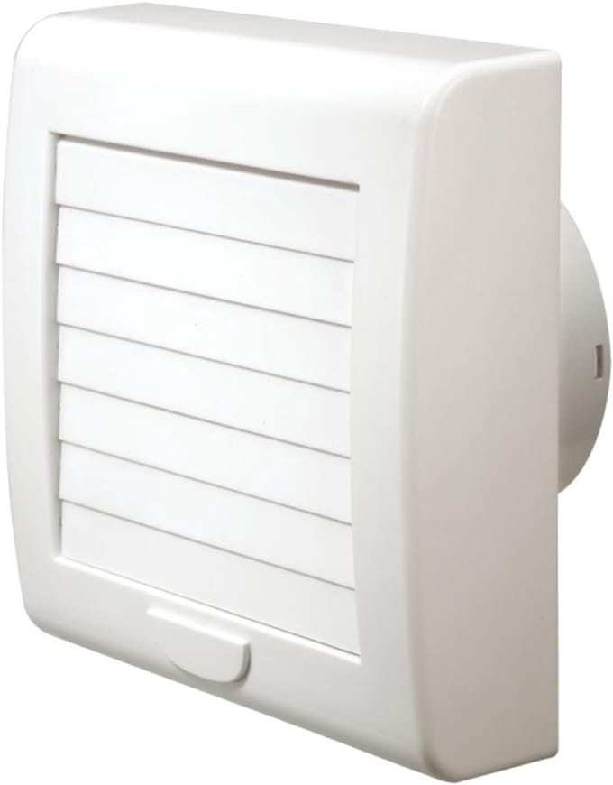 Luchtventilator - Afzuiger Automatisch - Badkamer Ventileren - Geluidsarm 33dB - 100mm Gat - Wit