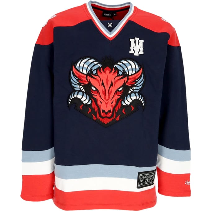 Type Hockey Man Goat Hockey Crewneck Midnight Blue