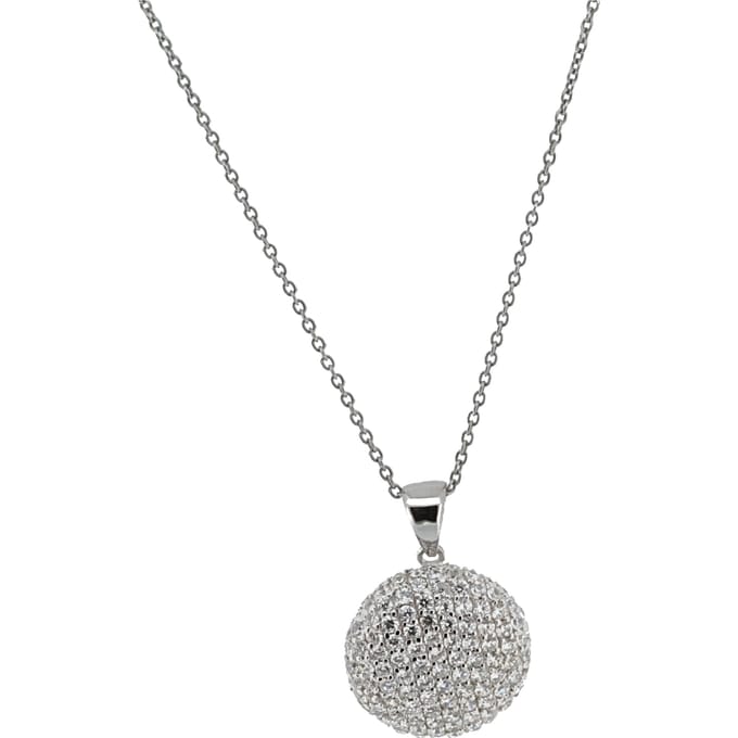 Orphelia Hanger + Ketting Micro Setting Bol Zirc. Sterling Zilver 925 Pen-3015