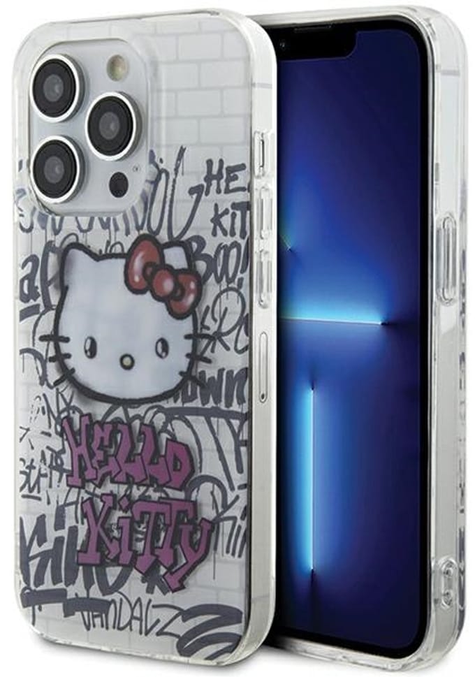 Hello Kitty - Hardcase voor iPhone 13 Pro Max - Graffiti Design - IML Techniek - Wit