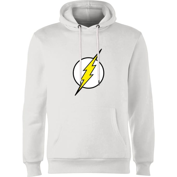 Justice League Flash Logo Hoodie - White - S
