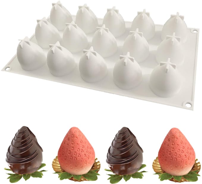 Unyqoos® Flexibele siliconen bakvorm voor creatieve 3D aardbei desserts en taarten
