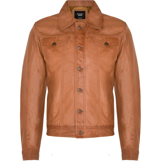 Trucker slim-fit leren overhemd-jeansjack