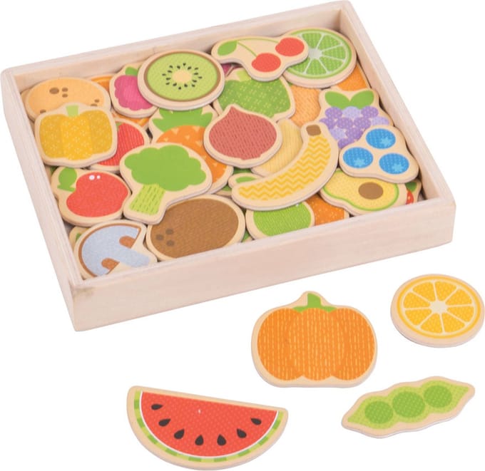 Houten groente en fruit magneten - Bigjigs - vanaf 3 jaar