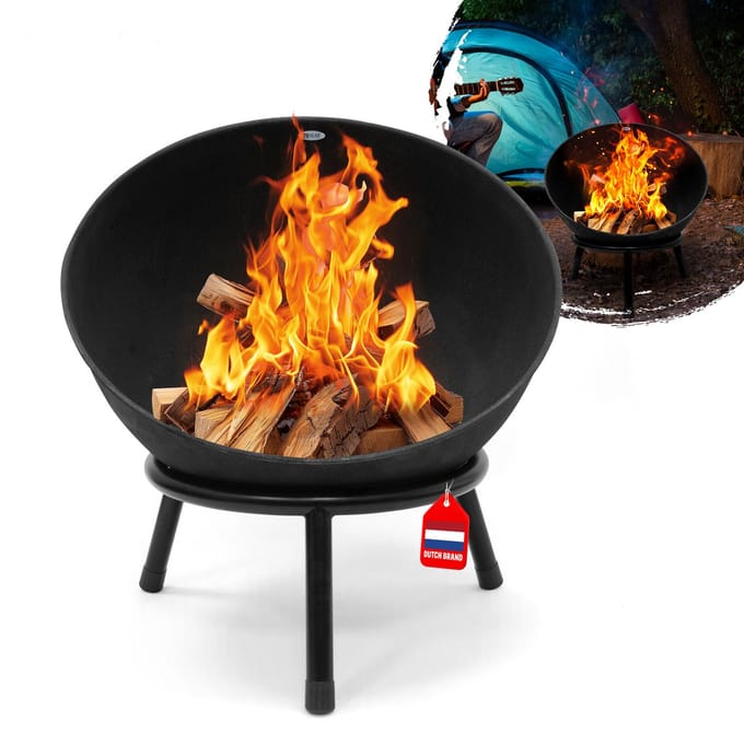 HEAT Vuurkorf op Pootjes Kappa Zwart Ø56 cm