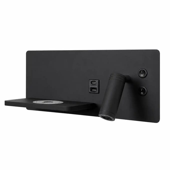 Artdelight - Wandlamp Charge USB rechts zwart