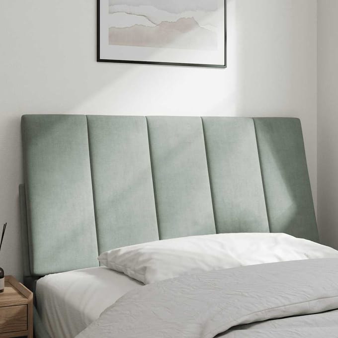 vidaXL - Hoofdbordkussen - "Hanko" - 100 - cm - velvet - lichtgrijs