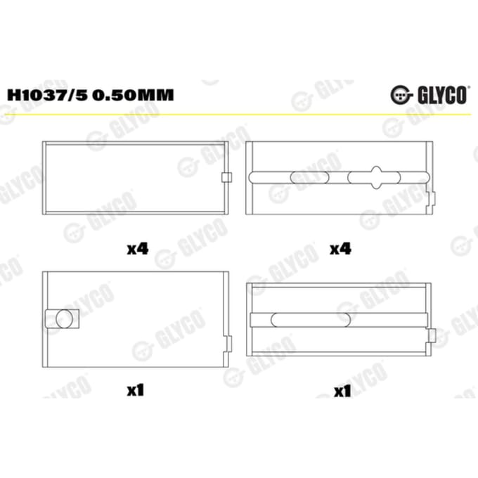 Krukaslager GLYCO H1037/5 0.50mm