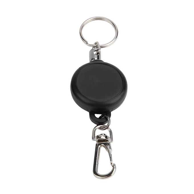 60cm Stalen Kabel Intrekbare Sleutelhanger Uittrekbare Sleutels Sluiting Anti Verlies Sleutelhanger (10 stuks) black
