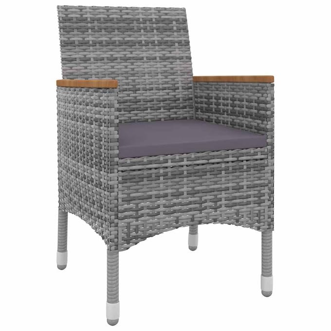 vidaXL - 5-delige - Tuinset - met - kussens - poly - rattan - en - glas