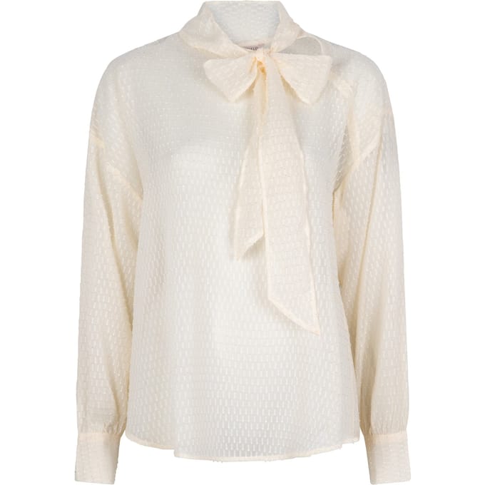 EsQualo Blouse Neck Bow Off White Taglia: 36 | Magliette intime Outlet | Donna | Bianco