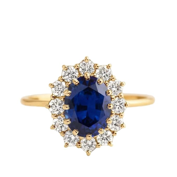 Sieraden Saffier Ring Eenvoudige Vrouwen Diamant Sieraden Trouwring 10 blue