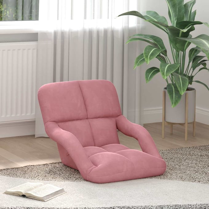 vidaXL - Verstelbare - vloostoel - Roze - Fluweel